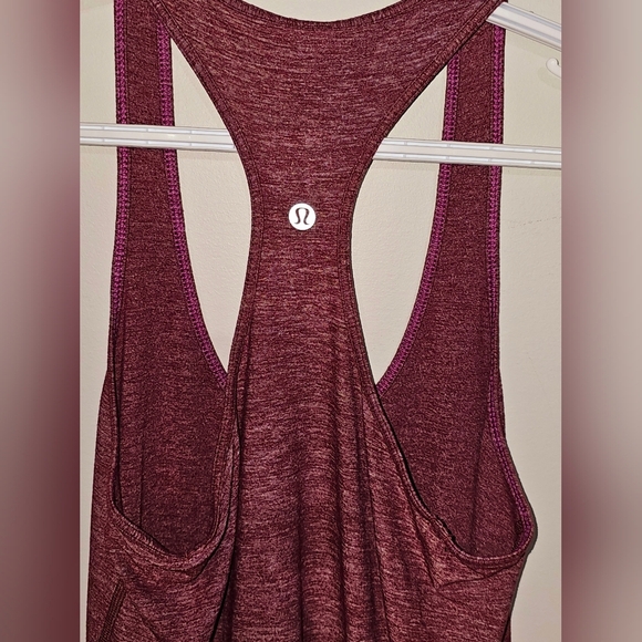 Lululemon Cool Racerback Tank Heathered Bordeaux Size 10 - Picture 5 of 5